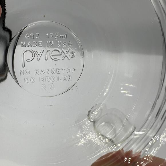 Corning Pyrex VTG Style 463 Scalloped 175 ml Clear Glass Custard Cups Lot of 2 - Picture 5 of 5